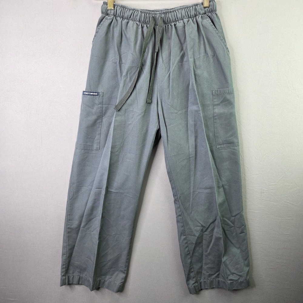 Dynasty Uniforms Scrub Pants Cargo Medical Workwear XS Gray Drawstring Elastic